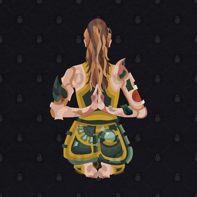 WOMEN DOING YOGA - PRAYER MUDRA BEHIND THE BACK POSTURE by STYLIZED ART